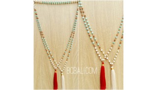 wholesale alot free shipping women tassels necklace bead stone rudraksha fashion